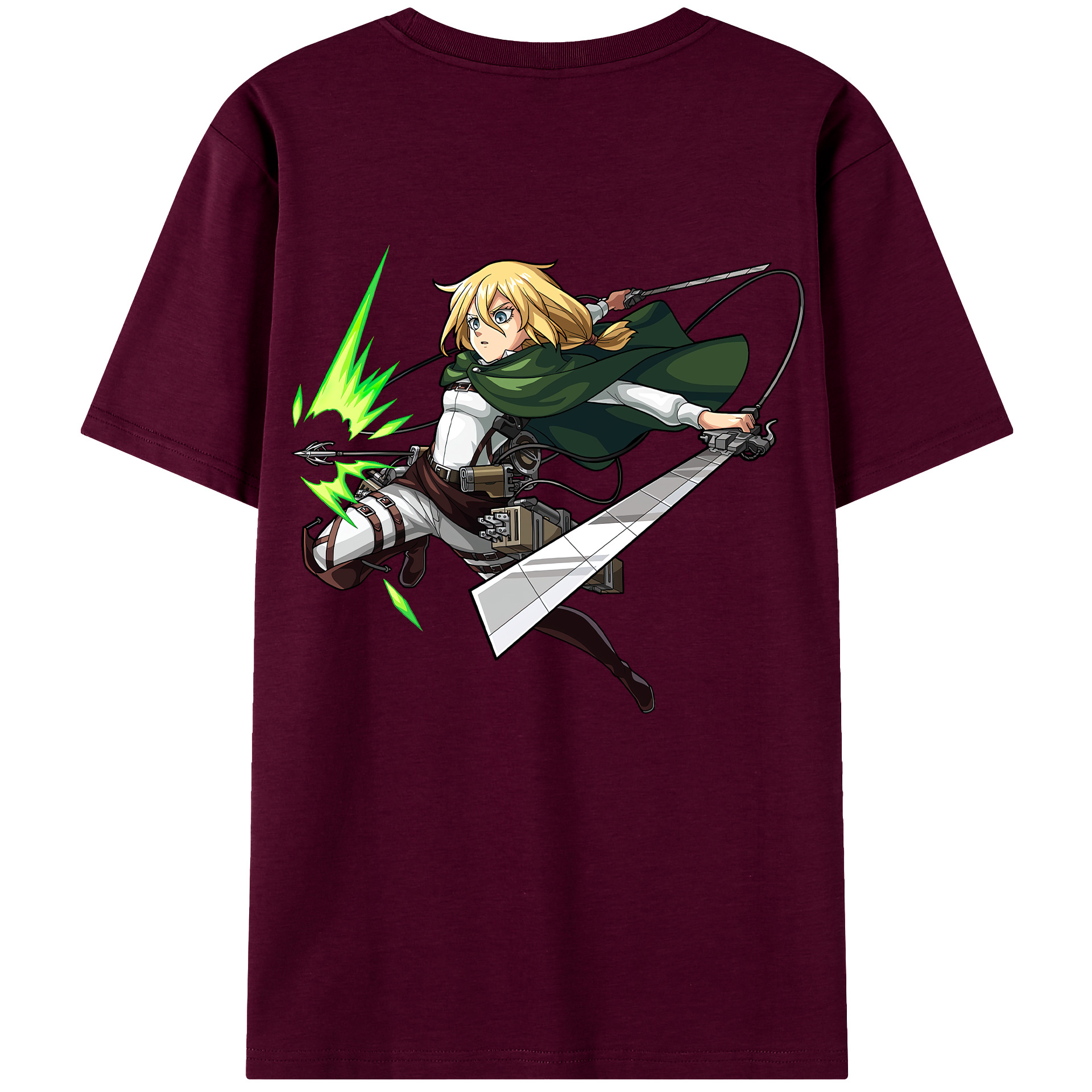 （画像用） 進撃の巨人 クリスタ·レンズ Attack on Titan Christa Lenz レディース半袖Tシャツ(バックプリント)